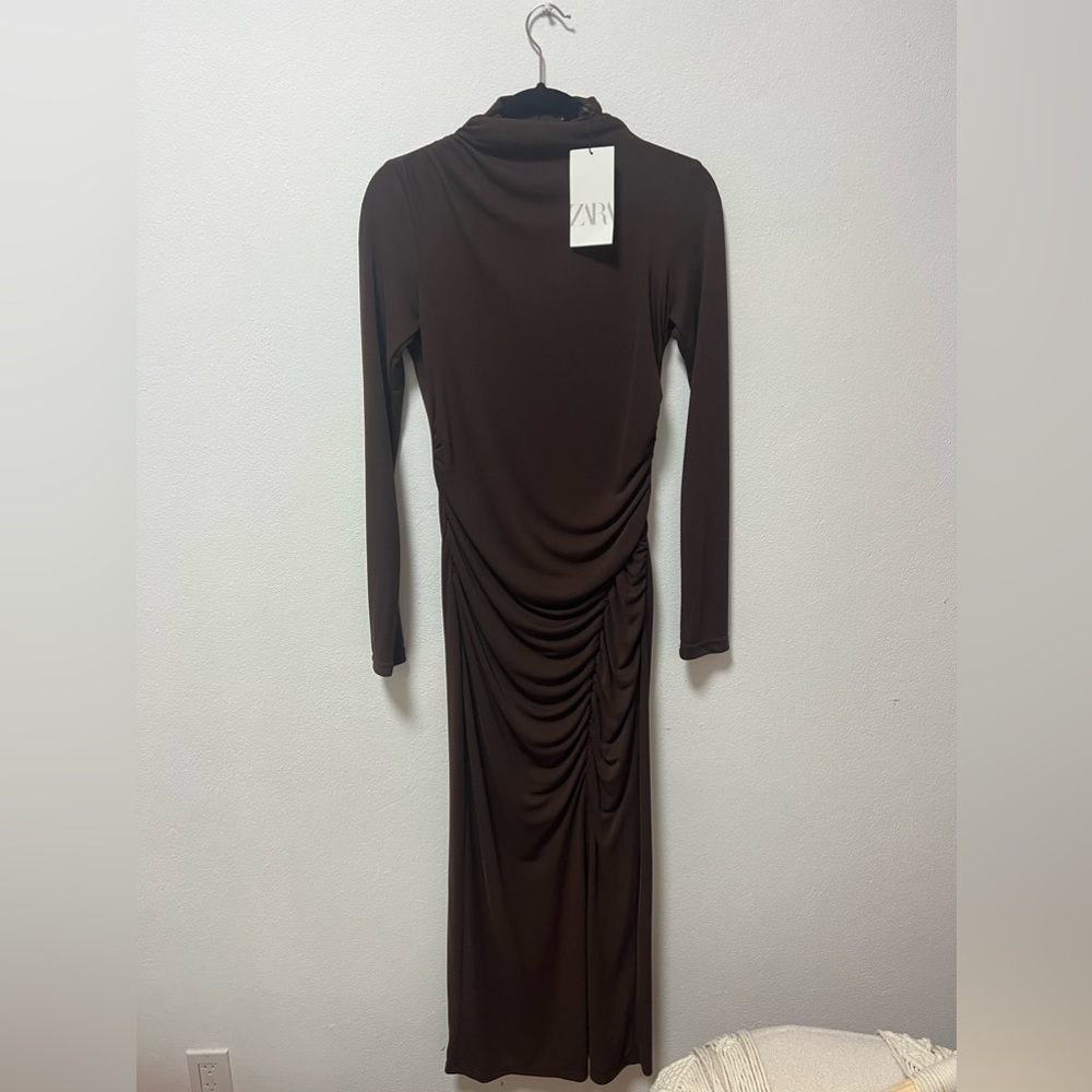 Brown long sleeve Zara dress New with Tags